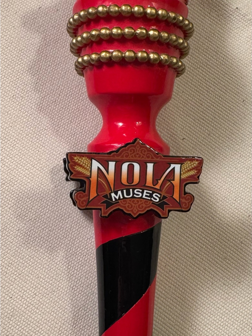 NOLA Muses Red and Black Parade Beer Tap Handle